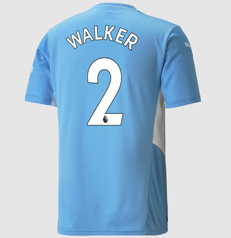 2021/22 Manchester City Home Kit Soccer Jersey with Kyle Walker 2 printing